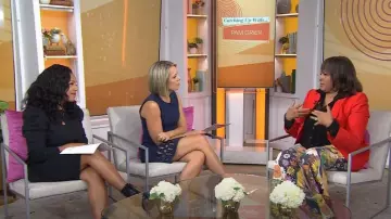 We The Free Just Float On Printed Flare Jeans worn by Pam Grier as seen in Today on  October 26, 2022