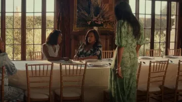 Ganni Printed Mesh Dress worn by Amy Wheeler (Zoe Saldana) as seen in From Scratch (S01E03)