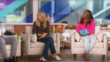 INC International Concepts Mid Rise Denim Joggers worn by Sheryl Underwood as seen in The Talk on October 26, 2022