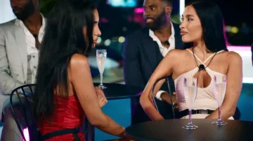 Oh Polly Key­hole Em­bell­ished Dress worn by Nina Parsijani as seen in Dated and Related (S01E04)