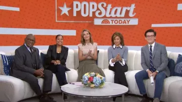 Alice + Olivia Justina Mixed Media Pullover worn by Hoda Kotb as seen in Today on October 28, 2022