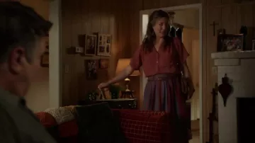 Madewell Silk Puff-Sleeve Camp Shirt worn by Mary Cooper (Zoe Perry) as seen in Young Sheldon (S06E05)
