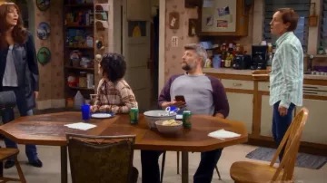 Ralph Lauren Plaid-Print Flan­nel Work­shirt worn by Jackie Harris (Laurie Metcalf) as seen in The Conners (S05E06)