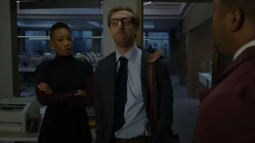 Zara Basic Turtleneck Sweater In Burgundy worn by Carmen Moyo (Charmaine Bingwa) as seen in The Good Fight (S06E08)