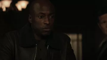 Allsaints Phoenix Leather Avi­a­tor Jack­et worn by John Henry Irons (Wolé Parks) as seen in Superman & Lois (S02E12)