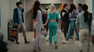 By Far Mini Lilac Circular Croco Embossed Leather Bag worn by Maddy Perez (Alexa Demie) as seen in Euphoria (S02E03)