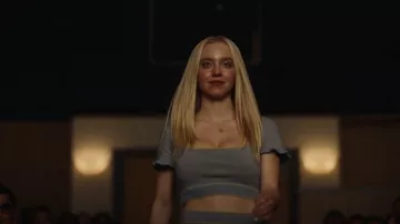 Danielle Guizio Scoop Neck Knit Top usado por Cassie Howard (Sydney Sweeney) como se ve en Euphoria (S02E08)