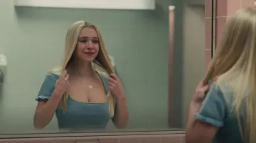 Danielle Guizio Scoop Neck Knit Top usado por Cassie Howard (Sydney Sweeney) como se ve en Euphoria (S02E07)