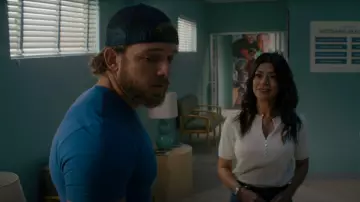 Club Monaco Short Sleeve Cashmere Sweater worn by Naima Perry (Parisa Fakhri) as seen in SEAL Team (S06E07)