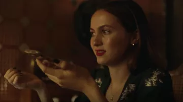 HVN Green Kitten Long Maria Dress worn by Lexi Howard (Maude Apatow) as seen in Euphoria (S02E07)