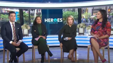 Gal Meets Glam Brianna Tie Neck Dress worn by Dylan Dreyer as seen in Today on November 1, 2022