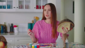 Zara Soft T Shirt With Faux Pearls worn by Chloe Angel (Jane Harber) as seen in My Life Is Murder (S03E09)