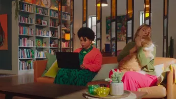 Zara Green Black Tiered Mi­di Dress worn by Madison Feliciano (Ebony Vagulans) as seen in My Life Is Murder (S03E09)