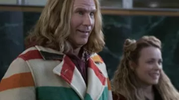 Chaqueta a rayas en blanco usada por Lars Erickssong (Will Ferrell) en la película Eurovision Song Contest: The Story of Fire Saga