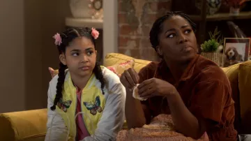Stella McCartney Kids Butterfly-Embroidered Bomber Jacket worn by Millicent(Jaidyn Triplett) as seen in iCarly (S01E02)