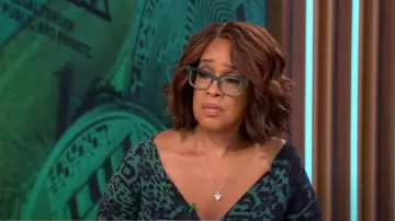 Chiara Boni La Petite Robe Florien Dress in Jungle Fever worn by Gayle King as seen in CBS Mornings on November 3, 2022