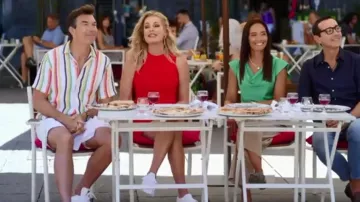 Victoria Beckham Sleeve­less Fit­ted Minidress worn by Rebecca Romijn as seen in The Real Love Boat (S01E05)