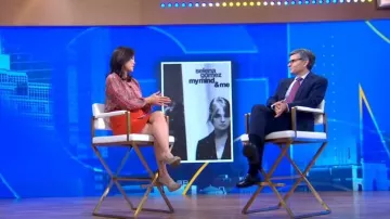 APNY V-Neck with Tassel & Bell Sleeve worn by Juju Chang as seen in Good Morning America on November 3, 2022