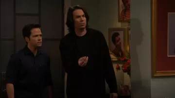 John Varvatos Distressed Jacquard Cardigan Suéter usado por Spencer Shay (Jerry Trainor) como se ve en iCarly (S02E09)
