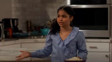 Scotch & Soda Cotton Ruffle Wrap Top worn by Millicent(Jaidyn Triplett) as seen in iCarly (S01E04)