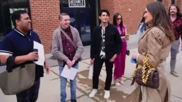 Chloé Belted Checked Cotton Blend And Satin Jacquard Coat porté par Meredith Marks comme on le voit dans The Real Housewives of Salt Lake City (S03E06)