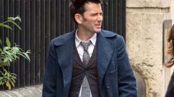 White Shirt worn by David Tennant on the set of Doctor Who TV series in London on June 2022