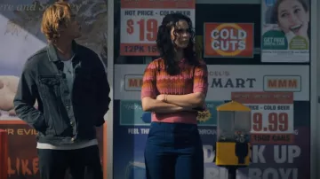 Unique Vintage Pink Wave Stripe Sweater Top worn by Bronwyn Rojas (Marianly Tejada) as seen in One of Us Is Lying (S02E02)