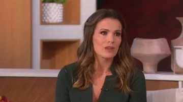 Ted Baker Military Pleat Notch Neck Wrap Mini Dress worn by Melissa Claire Egan as seen in The Talk on  November 7, 2022