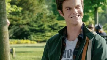 Green Striped Bomber Jacket worn by Hughie Campbell (Jack Quaid) in The Boys TV show wardrobe (Season 3 Episode 3)