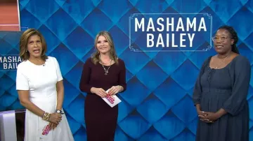 Vestido Madewell Sophia Twill Midi usado por Mashama Bailey como se ve en Today with Hoda & Jenna el 8 de noviembre de 2022