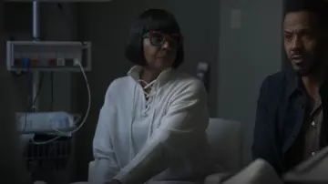Theory Cashmere Lace Up Sweater worn by Mama Lu (Pauletta Washington) as seen in Reasonable Doubt (S01E08)