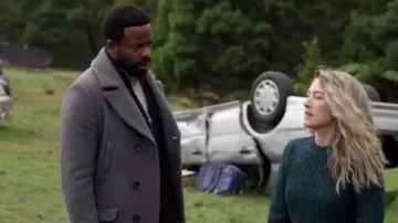 Lardini Buttoned Double Breasted Coat worn by Ty Coleman (Chiké Okonkwo) as seen in La Brea (S02E01)