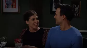 CeCe Puff Sleeve Ditsy Knit Top worn by Kat (Mayim Bialik) as seen in Call Me Kat (S03E06)