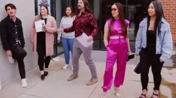 Nicholas Ne­ha Silk Jog­gers worn by Angie Katsanevas as seen in The Real Housewives of Salt Lake City (S03E07)