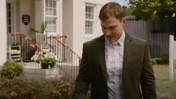 Topman Velvet Cord Suit Jacket used by Joseph 'Father Joe' Binghoffer (Seann William Scott) as seen in Welcome to Flatch (S02E06)