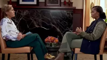 Veronica Beard Clausen Mix Media Dickey Jacket worn by Michelle Obama as seen in Good Morning America on November 10, 2022