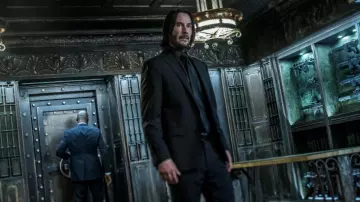 Black tie worn by John Wick (Keanu Reeves) as seen in John Wick: Chapter 4