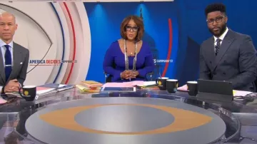 Diane von Furstenberg Colorblock Knit Body-Con Dress worn by Gayle King as seen in CBS Mornings on  November 9, 2022