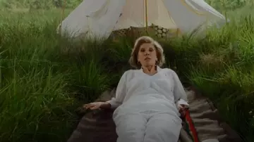 Polo Ralph Lauren Cot­ton Ox­ford Key­hole Shirt worn by Diane Lockhart (Christine Baranski) as seen in The Good Fight (S06E10)