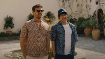Gucci Liberty Shirt worn by Cameron Sullivan (Theo James) as seen in The White Lotus (S02E03)