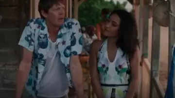 Ted Baker Torus Forget Me Not Maxi Dress worn by DS Florence Cassell (Joséphine Jobert) as seen in Death in Paradise (S06E04)