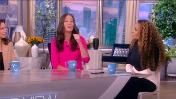 Victoria Beckham Chevron Stretch-Knit Tracksuit Dress worn by Sunny Hostin as seen in The View on  November 14, 2022