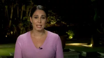 Ann Taylor Belted V-Neck Sweater Dress worn by Cecilia Vega as seen in Good Morning America on November 14, 2022