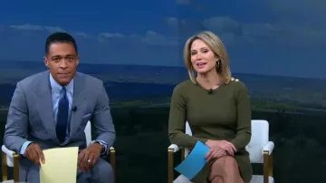 Bonheur Jewelry Diana Crystal Large Hoop Earrings worn by Amy Robach as seen in Good Morning America on November 14, 2022