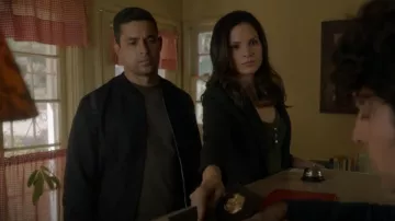 AllSaints Udan Slim Fit Bomber Jacket worn by Nick Torres (Wilmer Valderrama) as seen in NCIS (S20E07)