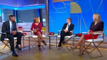 New York & Company V-Neck Sweater Dress worn by Robin Roberts as seen in Good Morning America on November 15, 2022