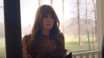 Victoria Beckham Ruffled Floral Silk Blouse worn by Nicolette 'Nicky' Roman (Anna Friel) as seen in Monarch (S01E09)