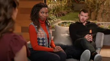 Re/Done 50s Cotton Cardigan Vest worn by Denise (Sasheer Zamata) as seen in Home Economics (S03E08)
