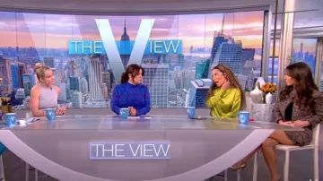 Diane von Furstenberg Verina Vestido de malla reversible usado por Ana Navarro como se ve en The View el 16 de noviembre de 2022
