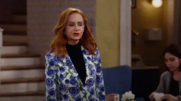 Alice + Olivia Macey Blazer in Perfect Pansy Multi worn by Sheila (Swoosie Kurtz) as seen in Call Me Kat (S03E07)